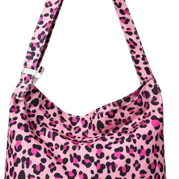 Handbags - Canvas Tote Bag with External Pockets Adjustable Strap Stylish Women